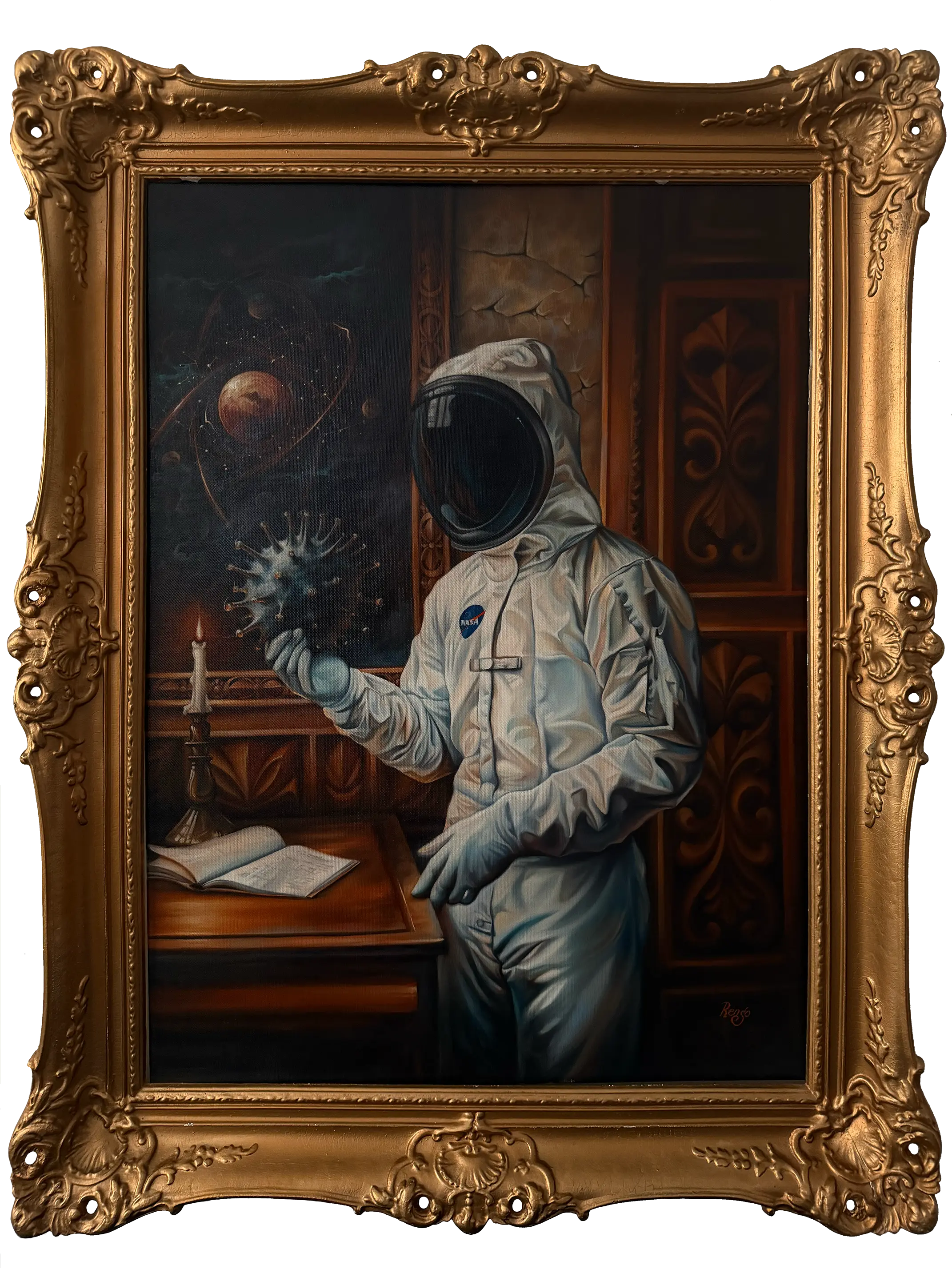 Original artwork by Dmytro Renso with a vertical figurative composition