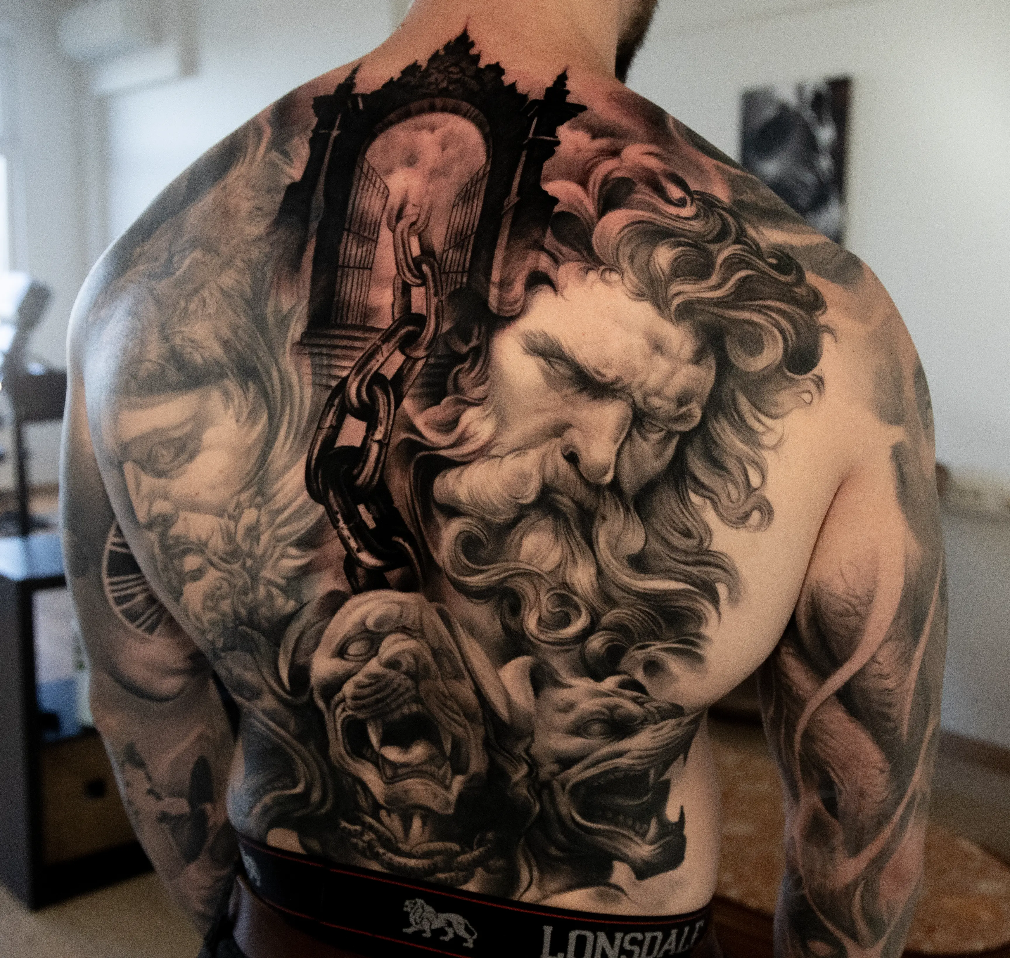 Detailed tattoo work photographed close up
